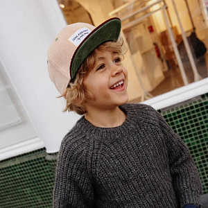 Бейсболка вельветовая Hello Hossy "Flat Brim Sweet Almond", сливочный миндаль